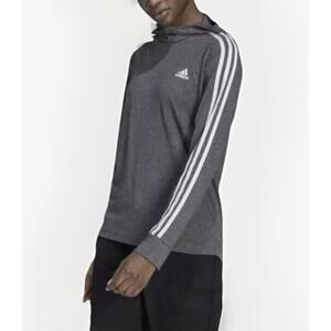 Adidas Size M Womens Gray Athletic Climalite Long Sleeve Pullover Hoodie